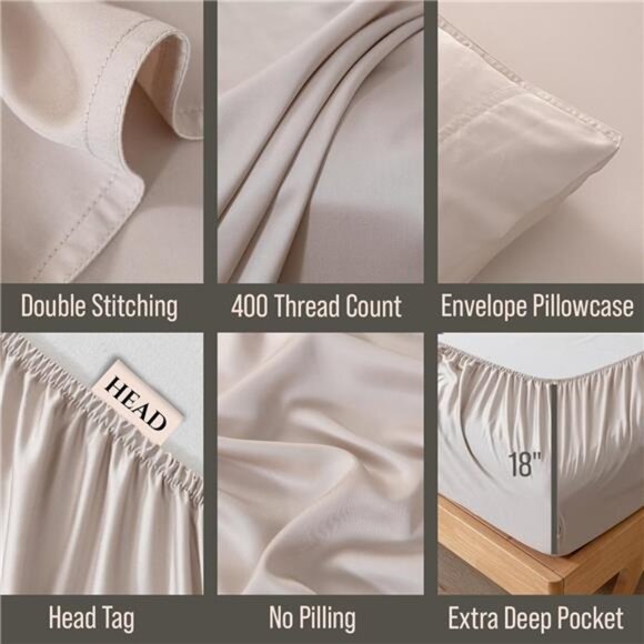 Bella Coterie Luxury Bamboo Queen Size Sheet Set | 100% Organically Grown - Picture 3 of 7